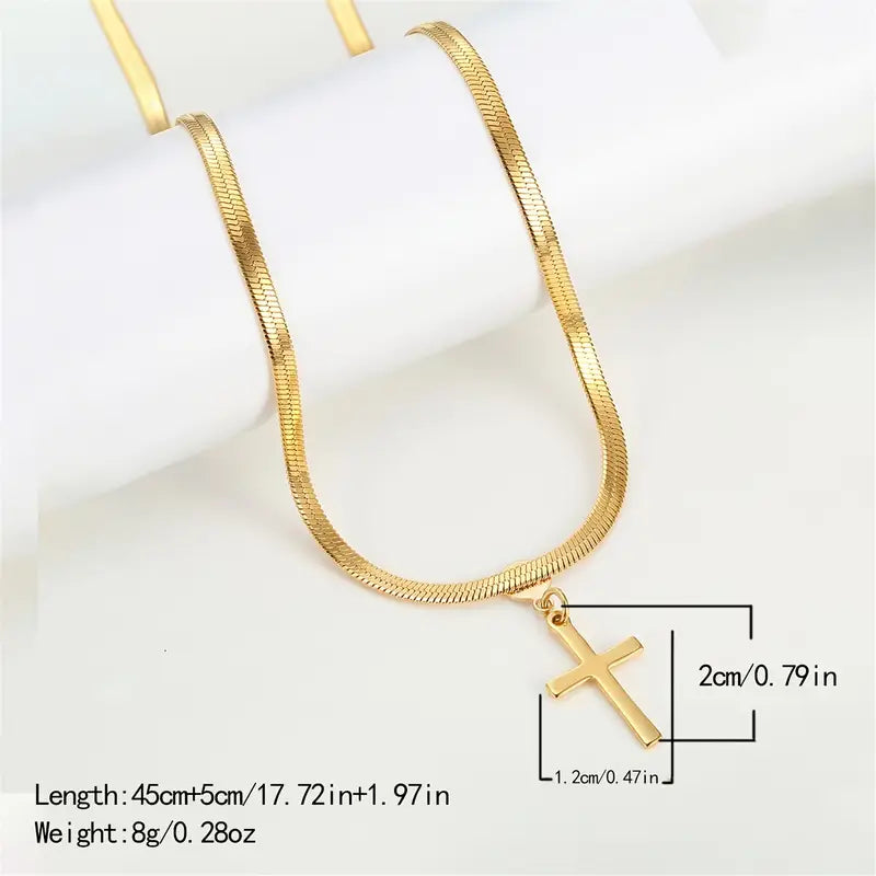Sophisticated Simple Cross Necklace