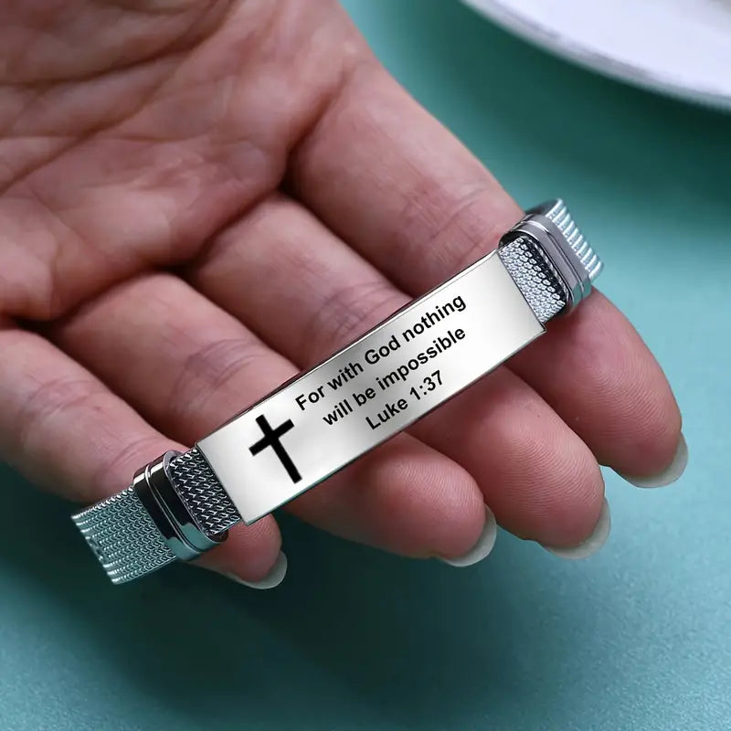 Silver Bracelet Luke 1:37