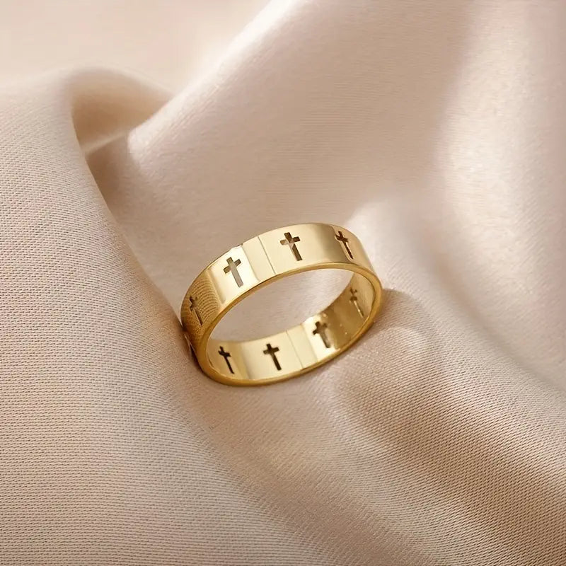 Hollow Cross Ring