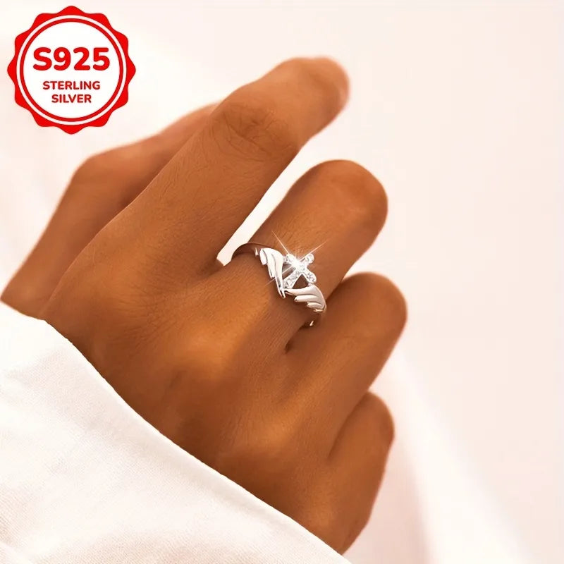 925 Wing Cross Ring
