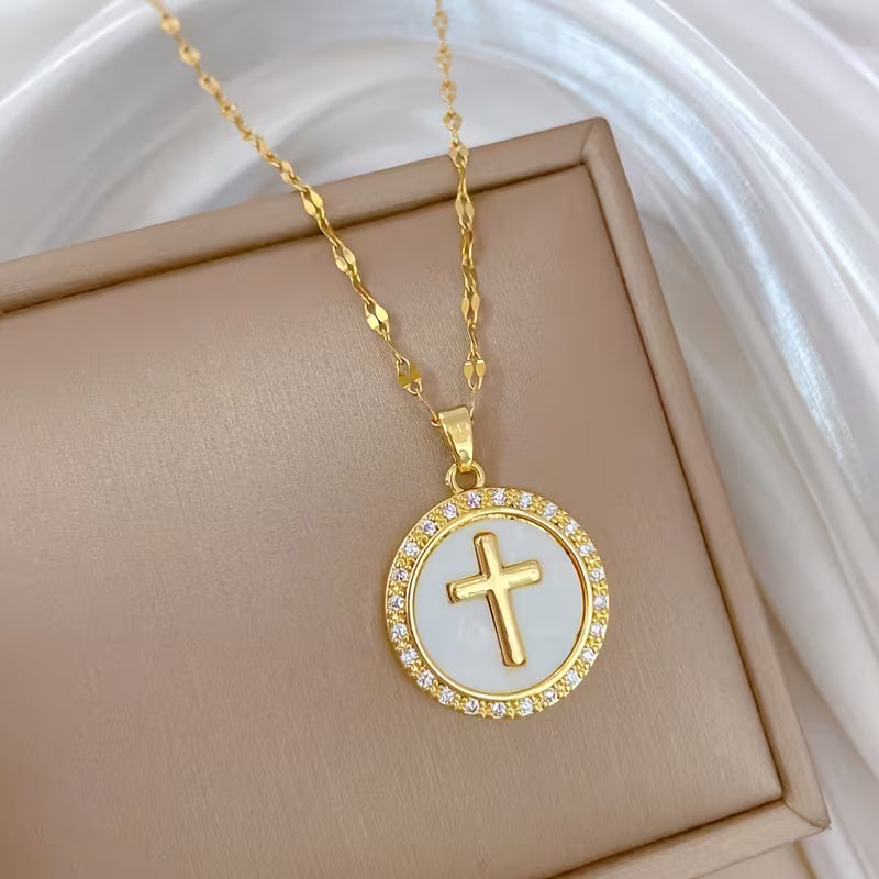 Cross in Round Pendant