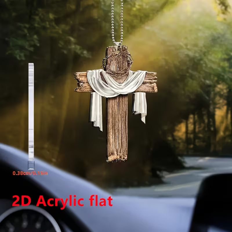 Car Hanging Cross in Acrylic