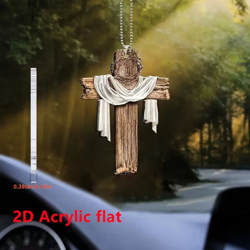 Car Hanging Cross in Acrylic