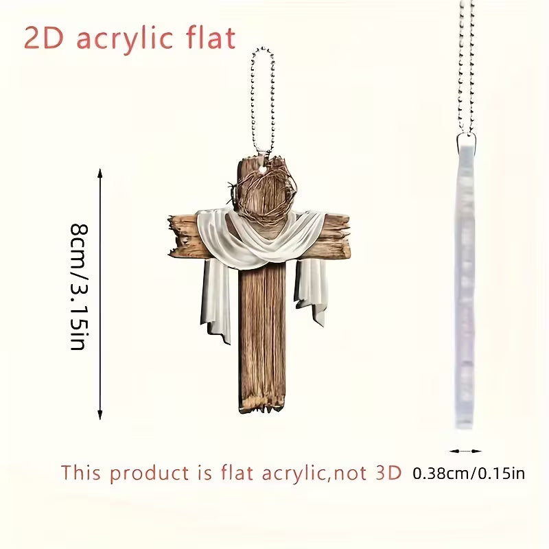 Car Hanging Cross in Acrylic