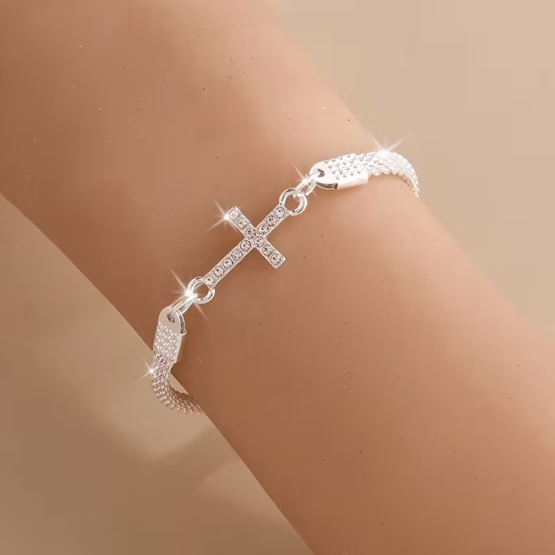 Shimmering Cross Bracelet