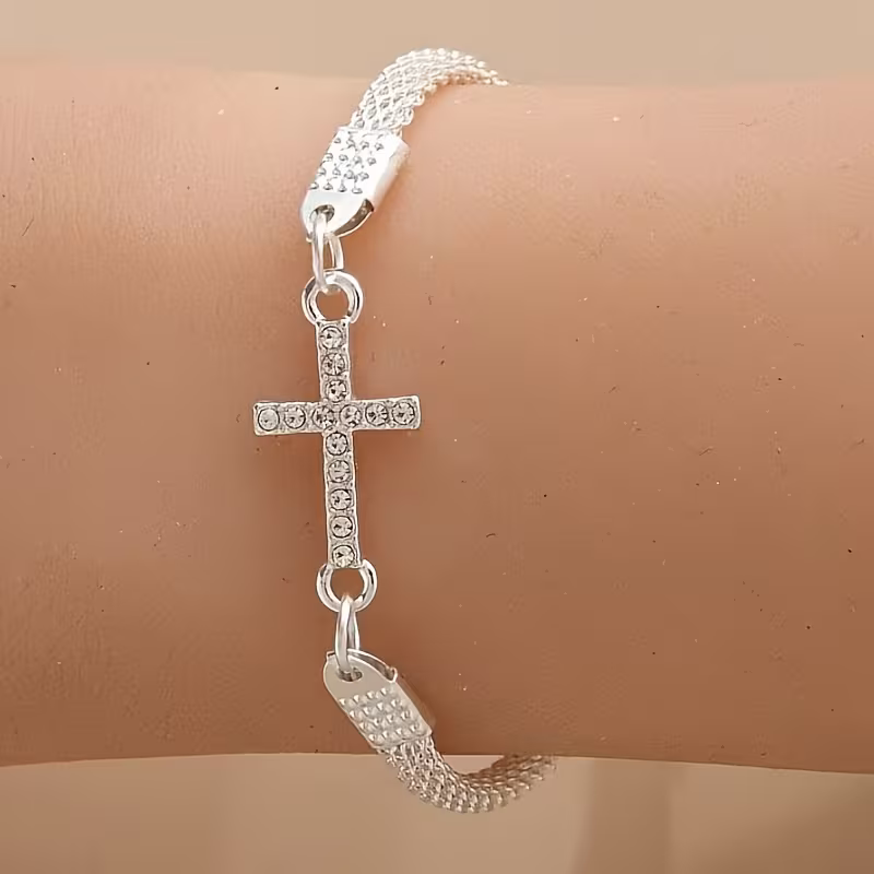 Shimmering Cross Bracelet