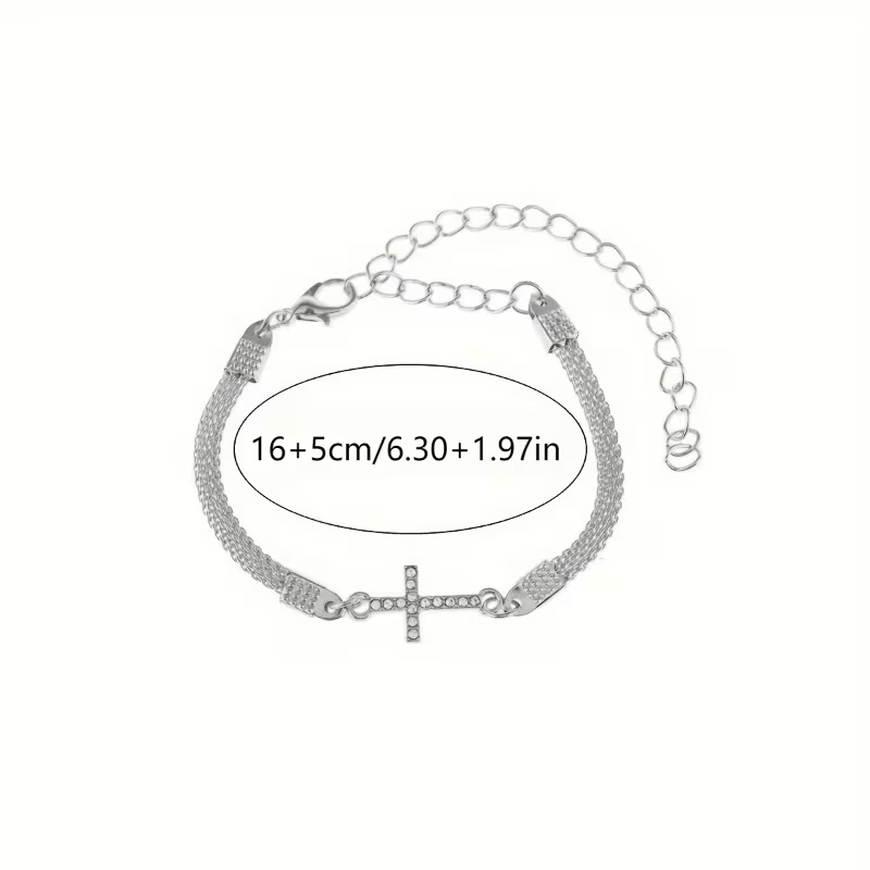 Shimmering Cross Bracelet