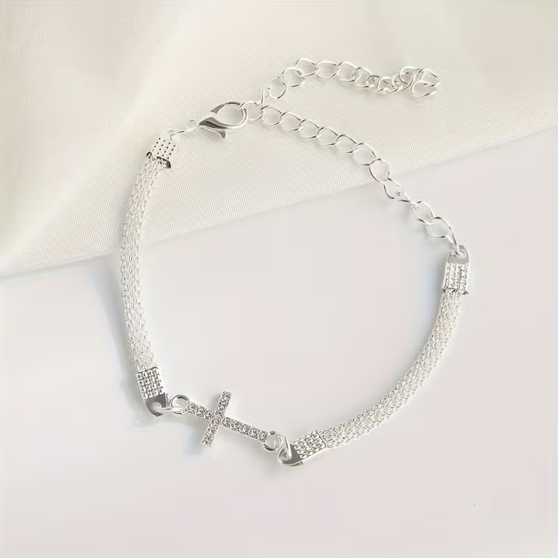 Shimmering Cross Bracelet