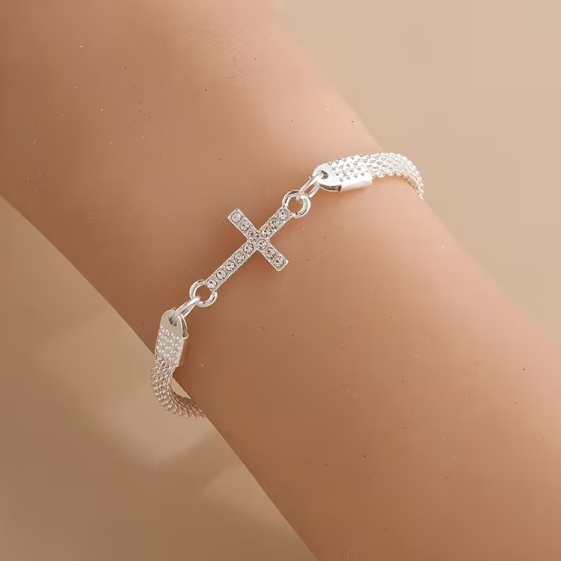 Shimmering Cross Bracelet