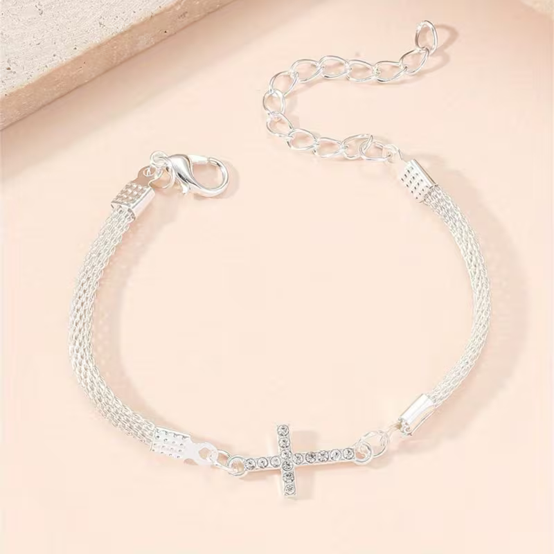 Shimmering Cross Bracelet