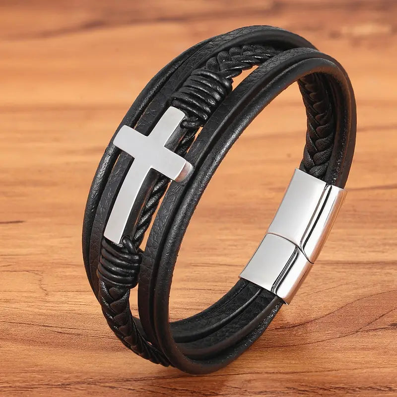 Mens Faux Leather Bracelet