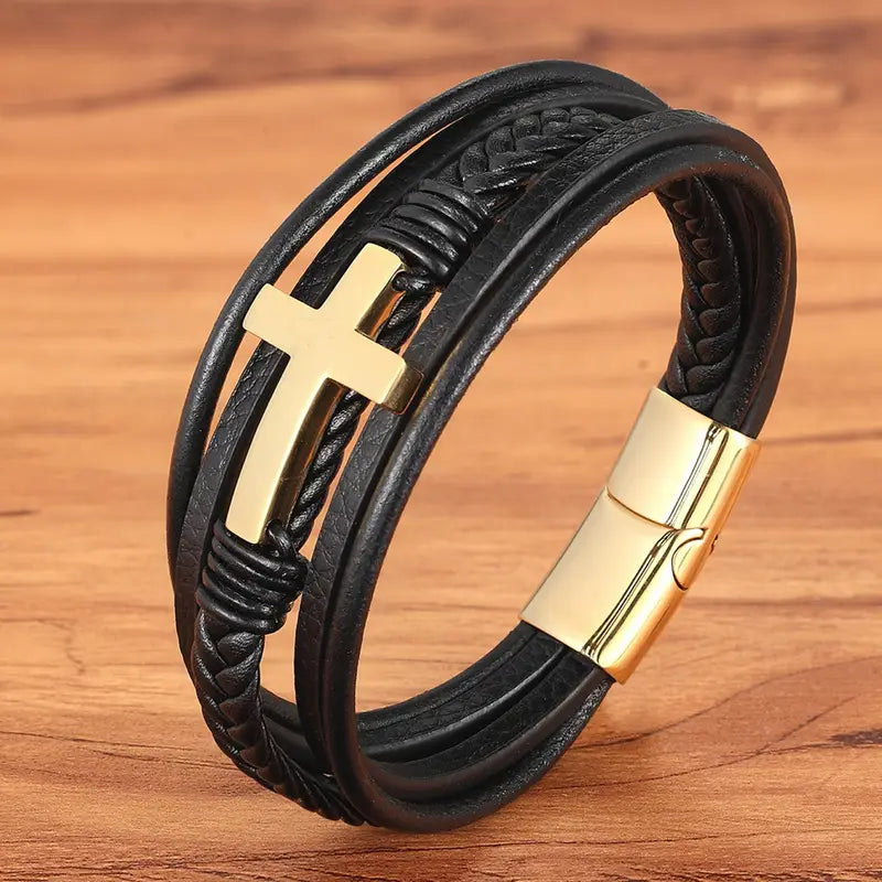 Mens Faux Leather Bracelet