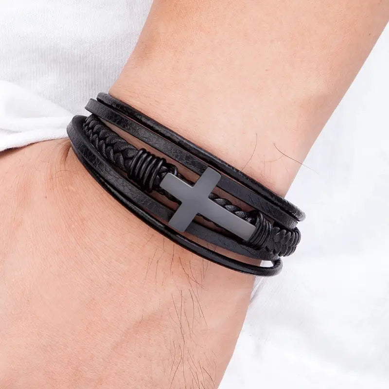 Mens Faux Leather Bracelet