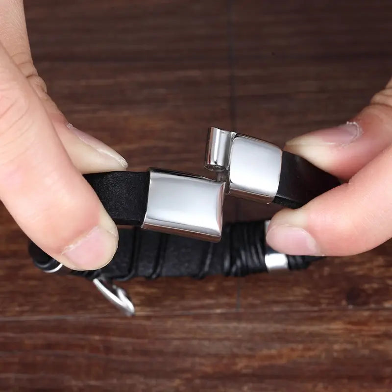 Mens Faux Leather Bracelet