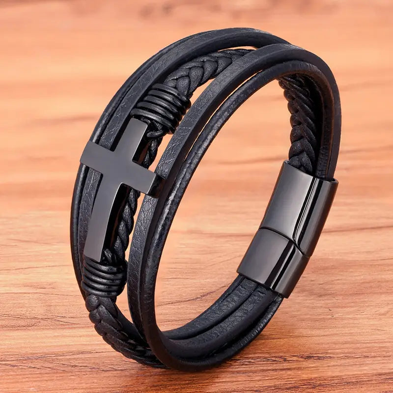 Mens Faux Leather Bracelet