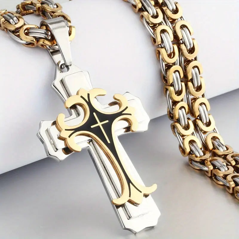 Vintage-style Cross with Heavy Chain