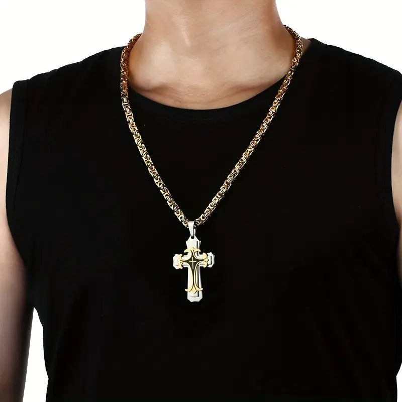 Vintage-style Cross with Heavy Chain