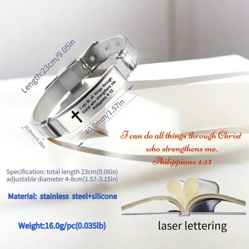Silver Bracelet Phillippians 4:13