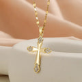Luxury Stainless Steel Cross with Zirconia