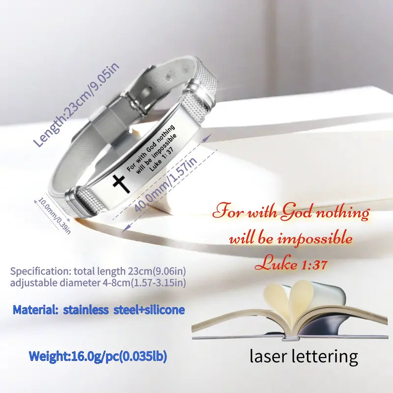 Silver Bracelet Luke 1:37