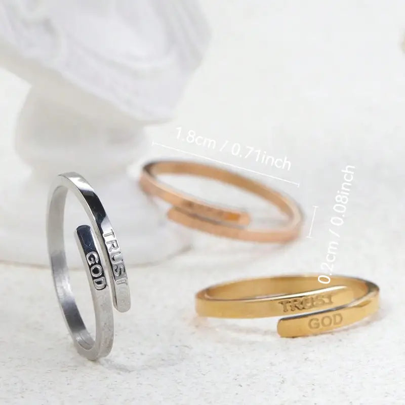 Trust God Adjustable Ring