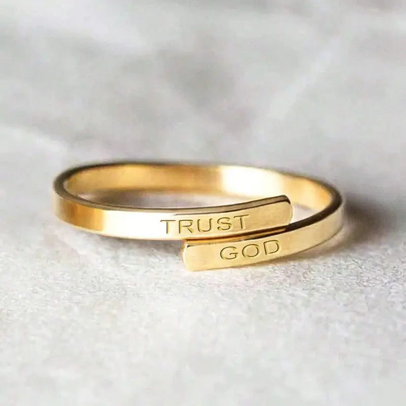Trust God Adjustable Ring