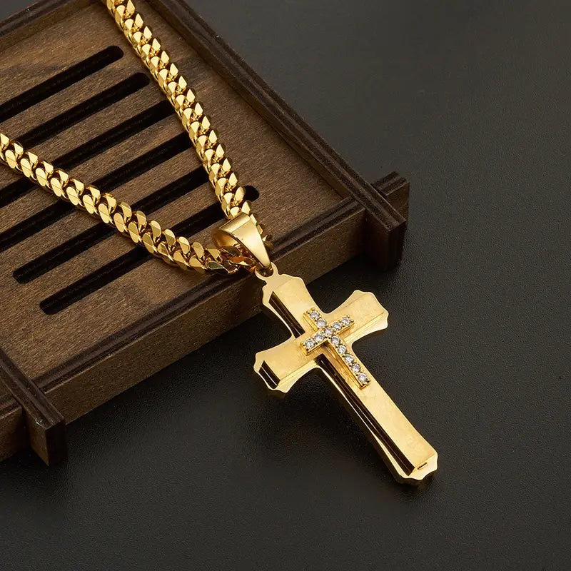18K Gold-Plated Stainless Steel Cross