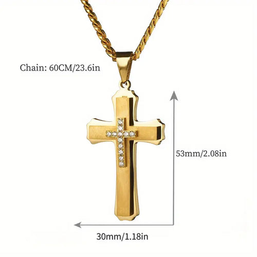 18K Gold-Plated Stainless Steel Cross