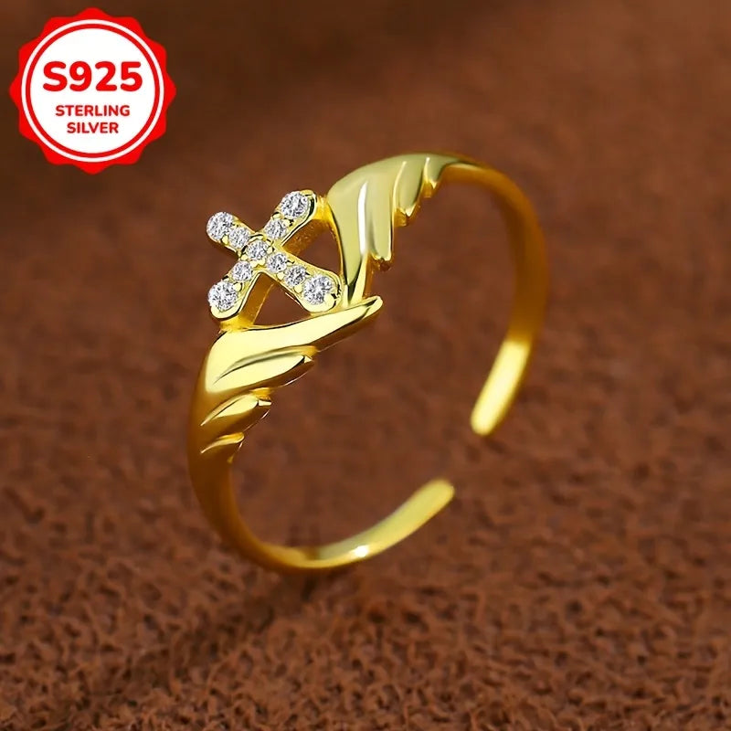 925 Wing Cross Ring
