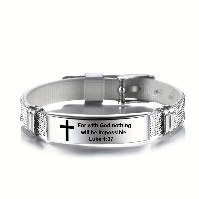Silver Bracelet Luke 1:37
