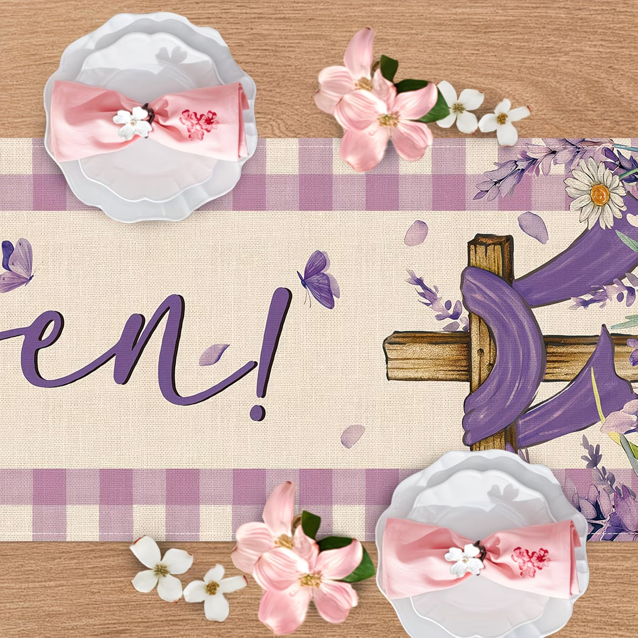 Easter Table Runner "He is Risen"