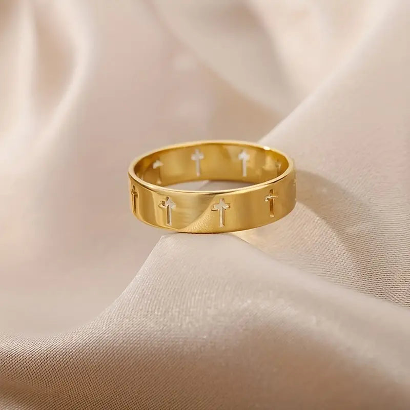 Hollow Cross Ring