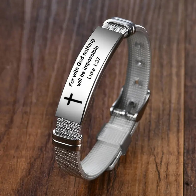 Silver Bracelet Luke 1:37
