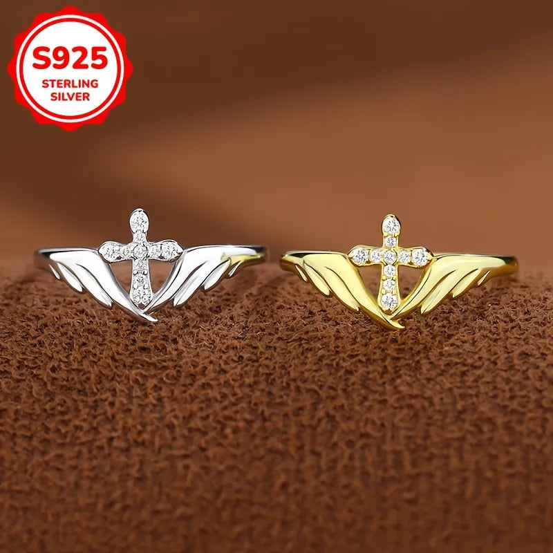 925 Wing Cross Ring