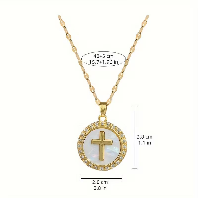 Cross in Round Pendant