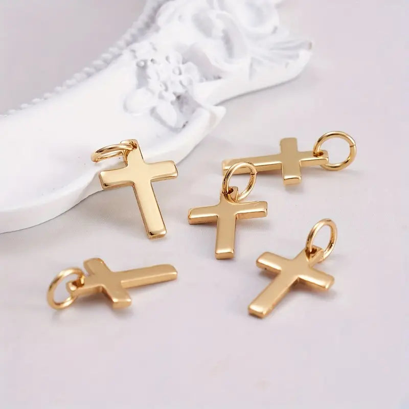 Kids 18k Gold Plated Cross (Pair)