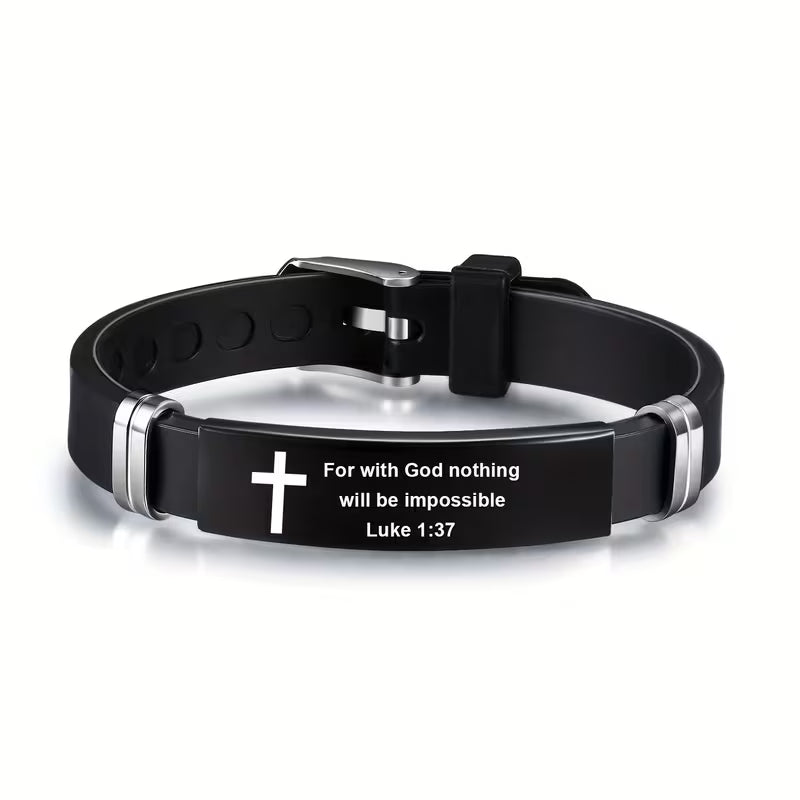 For With God Nothing Luke 1:36 Bracelet