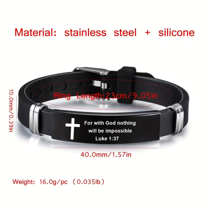 For With God Nothing Luke 1:36 Bracelet