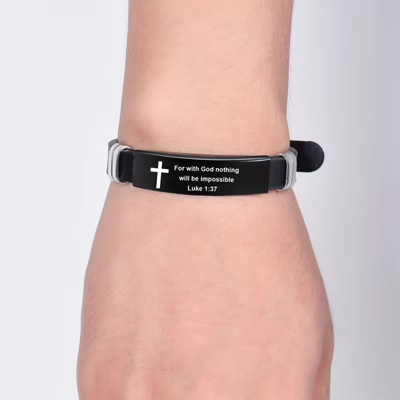 For With God Nothing Luke 1:36 Bracelet