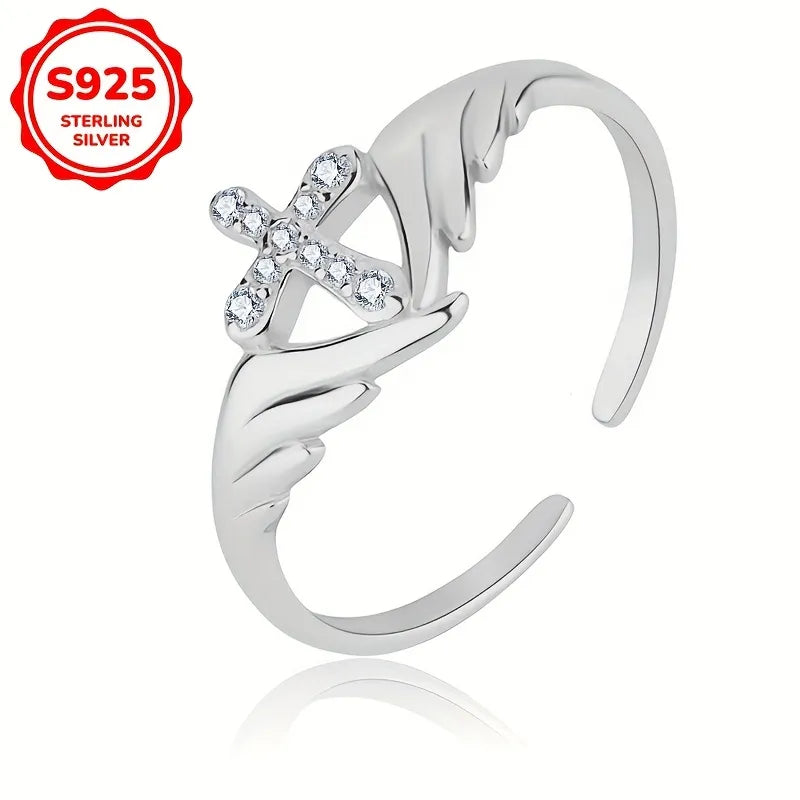 925 Wing Cross Ring