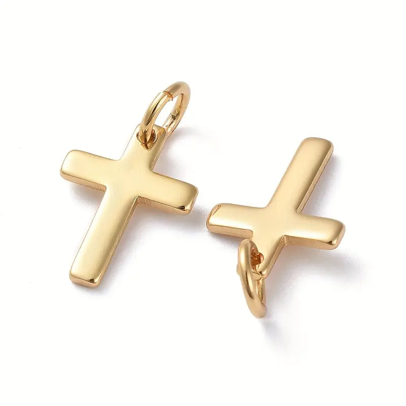 Kids 18k Gold Plated Cross (Pair)