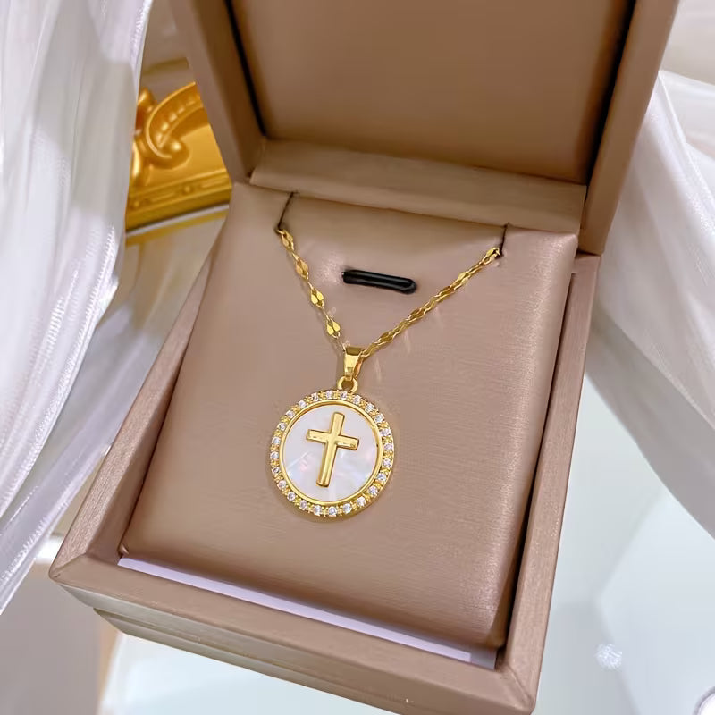 Cross in Round Pendant