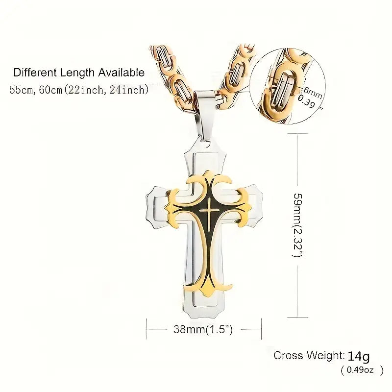 Vintage-style Cross with Heavy Chain