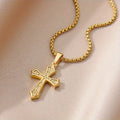 Golden Hollow Cross Stainless Steel