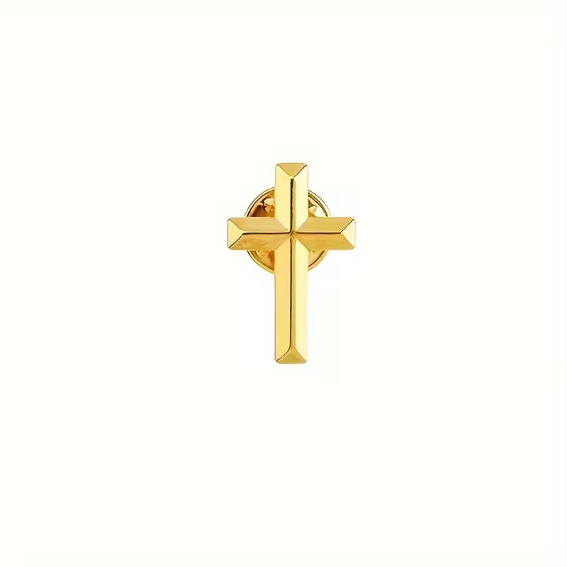 3D Alloy Cross Brooches