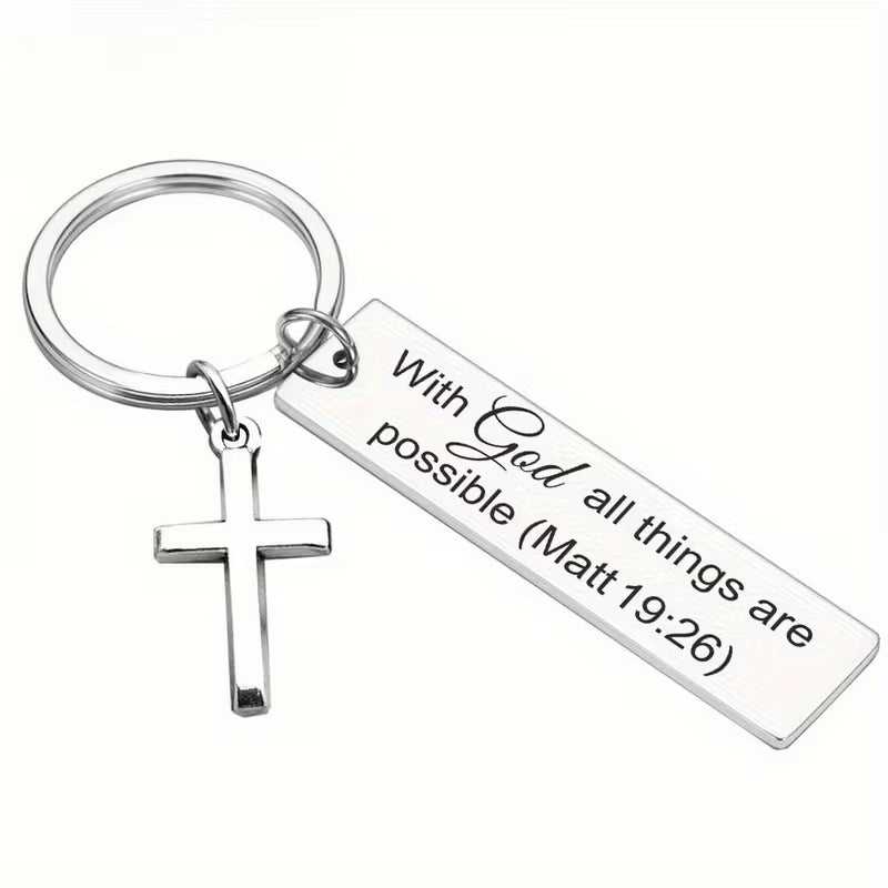 With God All things Keychain