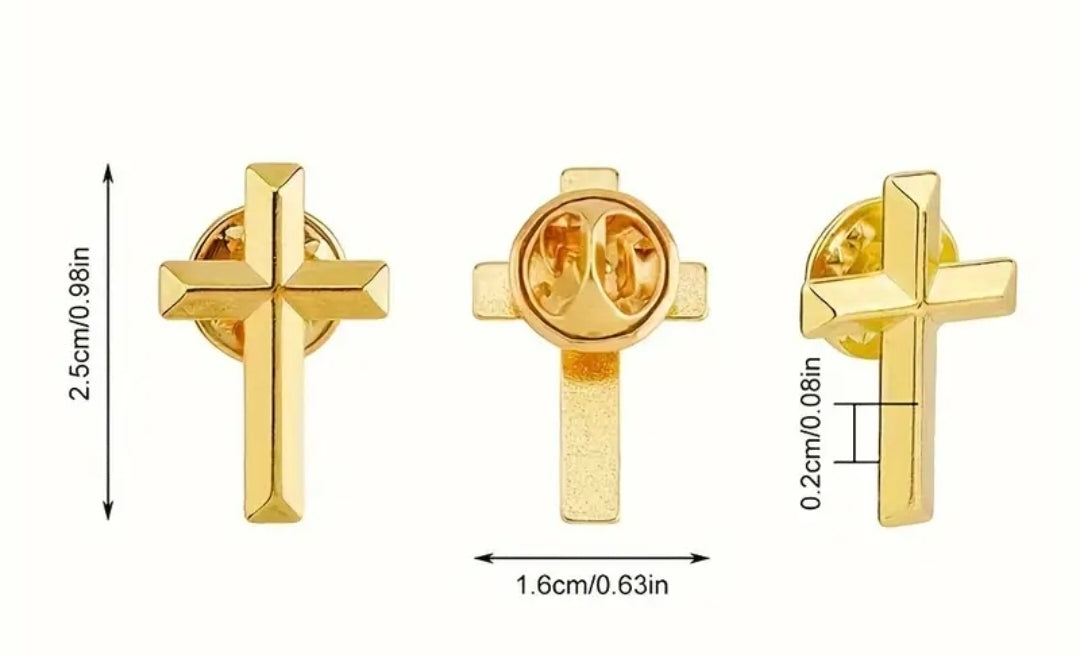 3D Alloy Cross Brooches