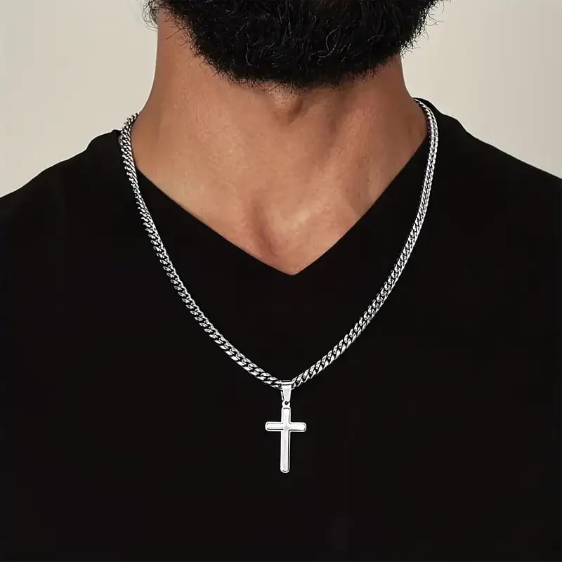 High Quality Cross with white plated