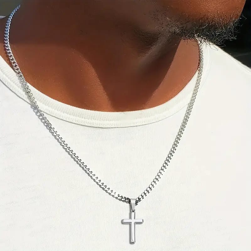 High Quality Cross with white plated