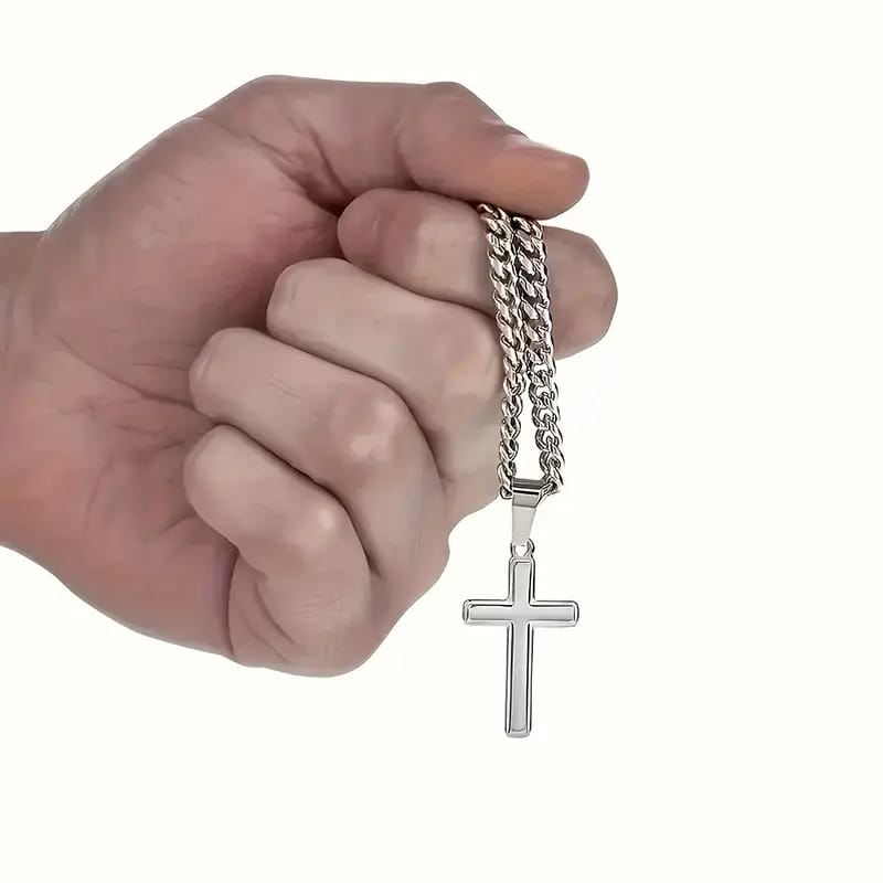 High Quality Cross with white plated